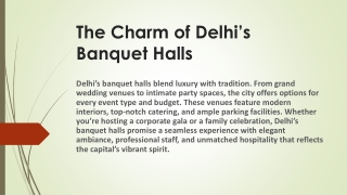 The Charm of Delhi’s Banquet Halls