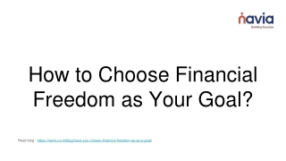 How to Choose Financial Freedom as Your Goal