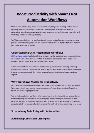 CRM and Automation: Enhancing Customer Relationships Efficiently