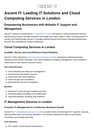 Expert IT Management Services in London for Modern Businesses