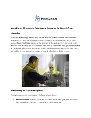 MedGlobal: Leading Effective Emergency Response in Crisis Zones