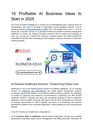 10 Profitable AI Business Ideas to Start in 2025