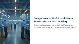 Comprehensive Work Permit System Software for Contractor Safety