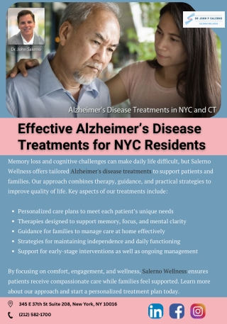 Effective Alzheimer’s Disease Treatments for NYC Residents