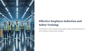 Effective Employee Induction and Safety Training Course Online