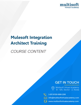MuleSoft Integration Architect Training | Get Certified Online with Multisoft