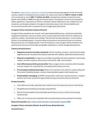 Inorganic Flame retardants Market: Upcoming Opportunities with SWOT Analysis