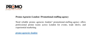 Promo Agencies London  Promotional-staffing-agency