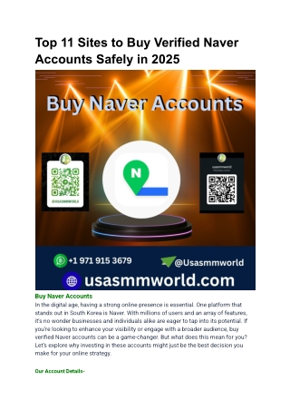 Top 11 Sites to Buy Verified Naver Accounts Safely in 2025