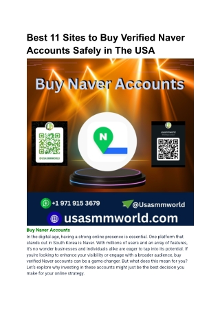 Best 11 Sites to Buy Verified Naver Accounts Safely in The USA