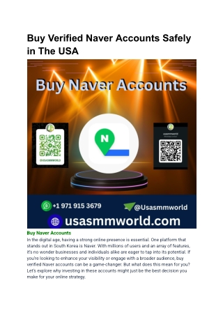 _Buy Verified Naver Accounts Safely in The USA