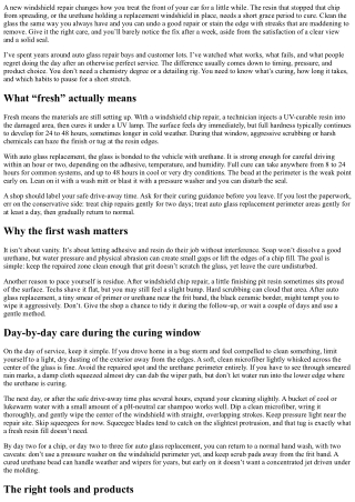 How to Safely Clean Around a Fresh Windshield Repair