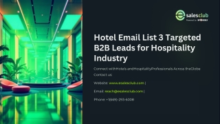 Hotel Email List | Verified Hospitality Industry Contacts | eSalesClub