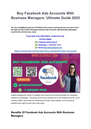 Buy Facebook Ads Accounts With Business Managers_ Ultimate Guide 2025