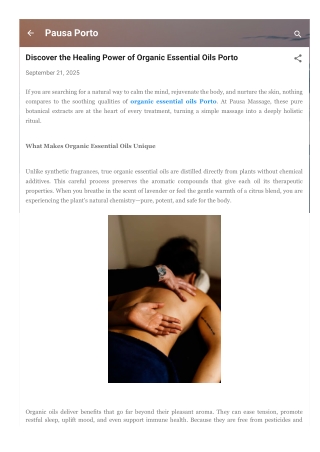 Discover the Healing Power of Organic Essential Oils Porto