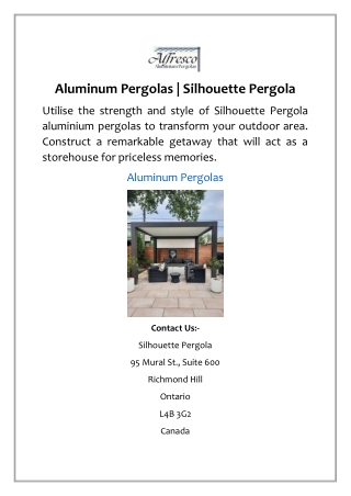 Aluminum Pergolas | Silhouette Pergola