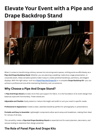 Elevate Your Event with a Pipe and Drape Backdrop Stand