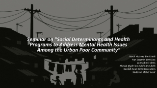Social Determinants and Health Programs to Address Mental Health Issues