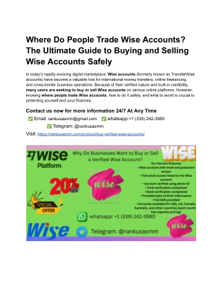 Where Do People Trade Wise Accounts_