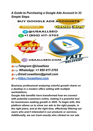 A Guide to Purchasing a Google Ads Account in 33 Simple Steps