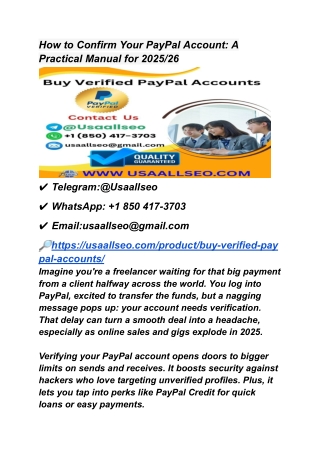 How to Confirm Your PayPal Account_ A Practical Manual for 2025_26
