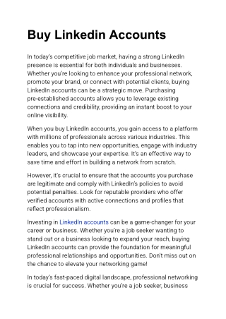 Buy Linkedin Accounts