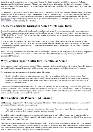 How Location Data Supercharges Your Generative SEO Efforts Online