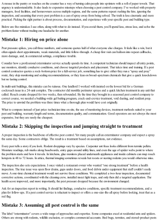 5 Common Mistakes People Make When Hiring a Pest Control Company