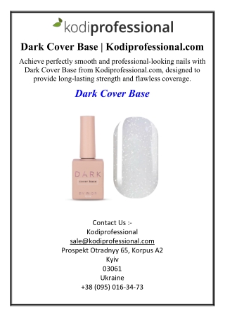 Dark Cover Base | Kodiprofessional.com