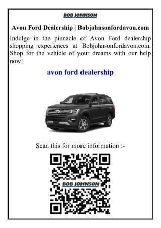 Avon Ford Dealership Bobjohnsonfordavon.com