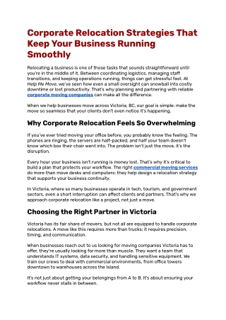 Corporate Relocation Strategies That Keep Your Business Running Smoothly