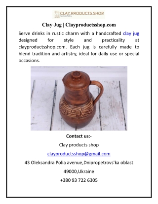 Clay Jug  Clayproductsshop.com