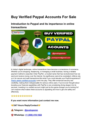 Secure Portal to Buy Verified Paypal Accounts – Verified & Ready for Immediate