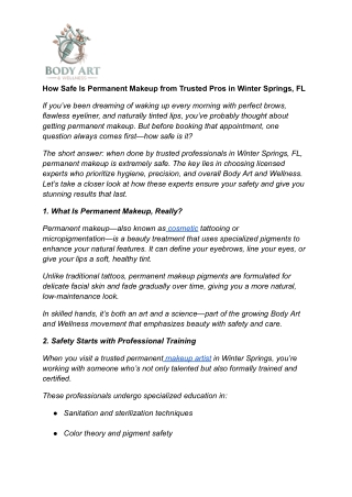 Body art and Wellness