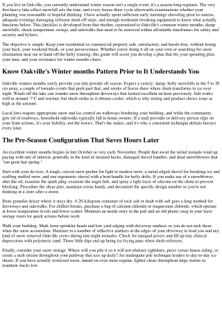 The Ultimate Oakville Winter Months List: Snow Removal and Ice Control Made Easy