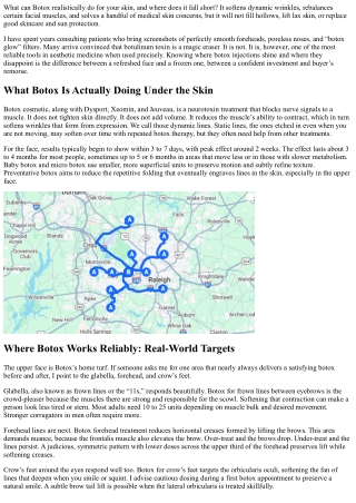 Skin Treatment with Botox: Where It Works and Where It Doesn’t