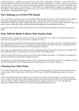 PPF Installer Secrets: Tips for a Flawless Finish