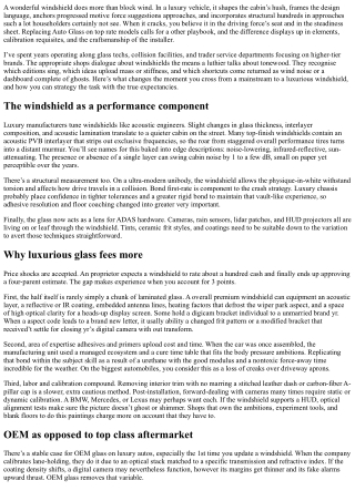 Windshield Replacement for Luxury Vehicles: What’s Different