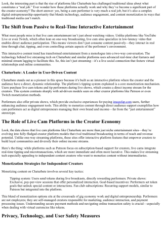 Is Being a Cam Performer a Real Job?