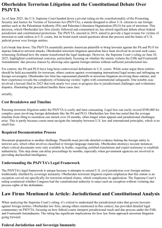 Oberheiden Terrorism Litigation: Supreme Court Ruling on Lawsuits Against Palest