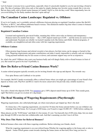 Are There Bonuses for Referring a Friend in Canada?