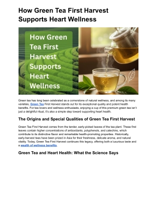 How Green Tea First Harvest Supports Heart Wellness