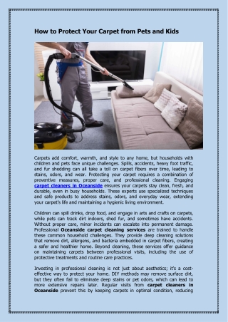 How to Protect Your Carpet from Pets and Kids