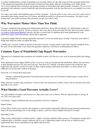 What Makes a Good Warranty on a Windshield Chip Repair?