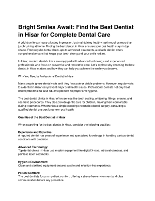 Dental Implant in Hisar_ Restore Your Smile with Confidence (1)