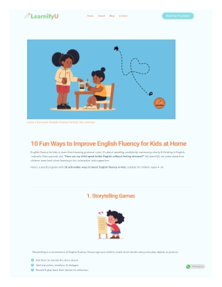 10 Fun Ways to Improve English Fluency for Kids at Home - LearnifyU