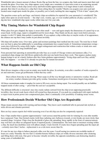 Can Old Chips Still Be Repaired on Your Car's Windshield?