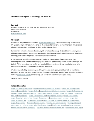 Commercial Carpets & Area Rugs for Sales NJ