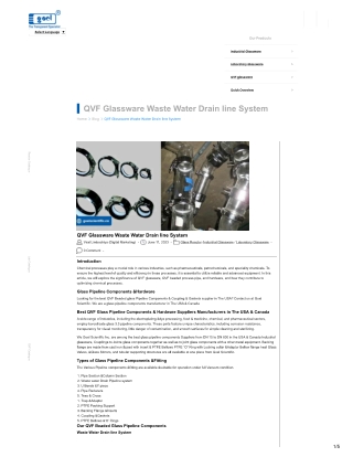 QVF Glassware & Waste-Water Drain Systems | Goel Scientific