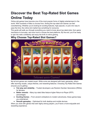 Top-Rated Slot Games